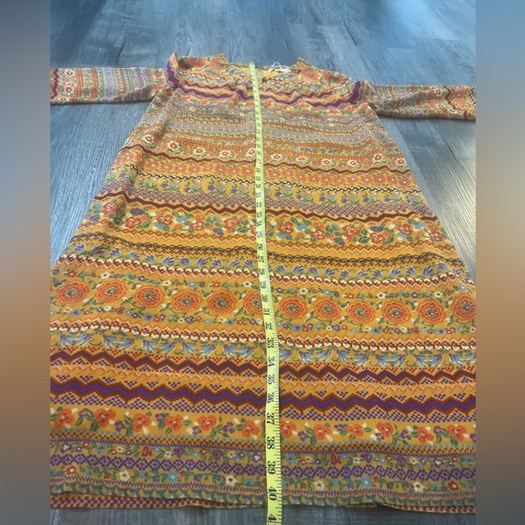 Howdy floral lined long sleeve shift dress boho granny core size Med cute - Picture 7 of 8